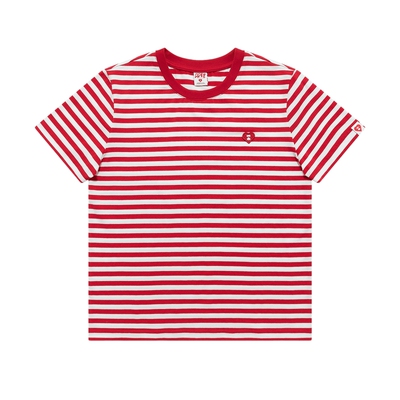 BAPE SS26 APEE by A BATHING APE红色条纹短袖T恤修身简约上衣