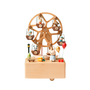 木质摩天轮音乐盒八音盒天空之城儿童女孩生日礼物圣诞节桌面摆件