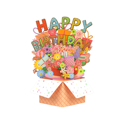 创意生日祝福礼物贺卡3d立体纸雕手工小卡片高级感diy新款创意精致送朋友代写祝福文字可定制小卡片