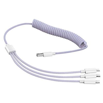 车载三合一弹簧数据线100W快充