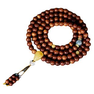 虎皮纹10mm老油梨海南黄花梨108颗手串男佛珠文玩手链女项链 孤品