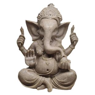 开业象神东南亚象鼻神泰国风格佛像印度象头神装饰品石头大象摆件