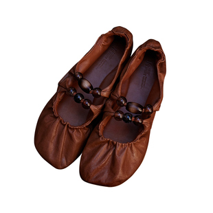 Le' Murmure 莫瑞盐系 松弛“呼吸感”BABY羊皮 串珠纽结芭蕾舞鞋