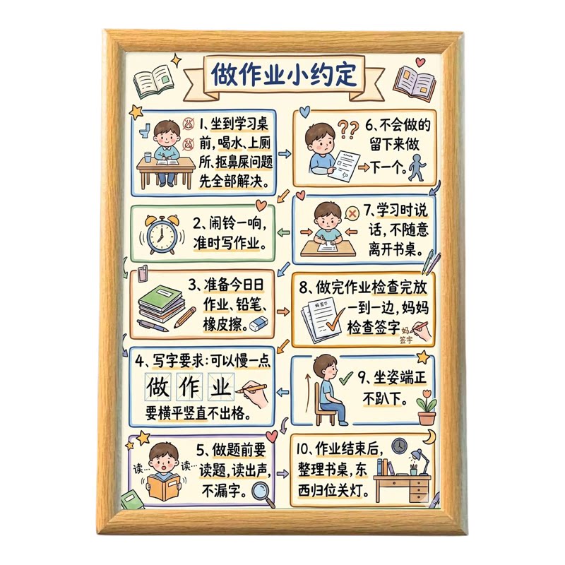 学生自律学习提醒相框摆件