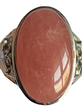 天然阿根廷红纹石戒指