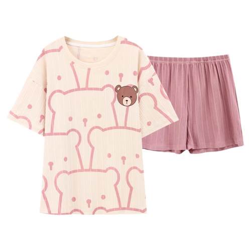 夏季情侣装睡衣女夏款女士短袖纯棉可爱男款夏天薄2025新款家居服