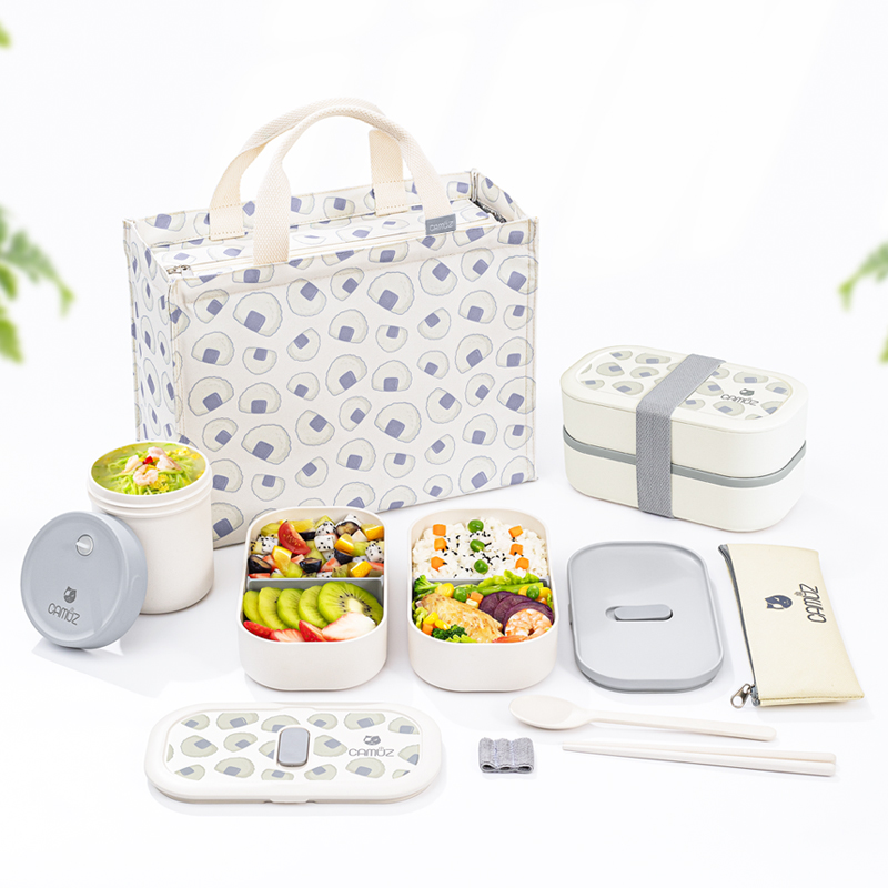 CAMUZ上班族双层饭盒 水果便当盒 可微波炉加热 可爱日式春游野餐