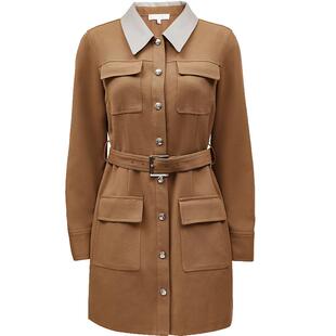 【ONLY奥莱】春季新款潮流拼接翻领显瘦长袖短裙连衣裙女