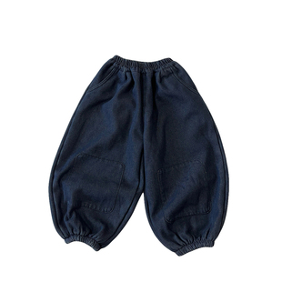 儿童加绒牛仔裤男童冬装裤子韩系洋气潮宝宝宽松灯笼裤一体绒长裤