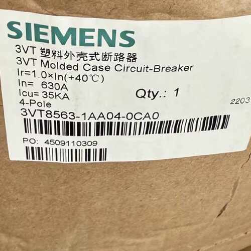 议价西门子塑壳式断路器3VT8563-1AA04-0CA0原装现货