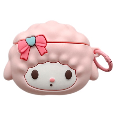 MoreRex立体可爱粉色小羊带挂绳适用苹果新4代airpods蓝牙无线耳机保护套1/2/3硅胶软壳airpodspro三代女新款