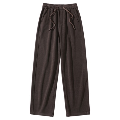 肌理感斜纹直筒卫裤男士加绒裤子