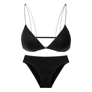 本命年红色三角杯内衣女法式细肩带无钢圈美背文胸套装结婚新娘