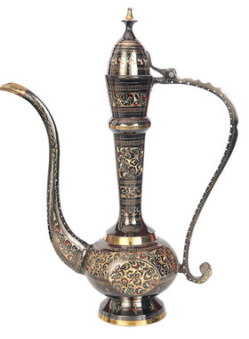 巴基斯坦手工大把铜壶装饰摆件