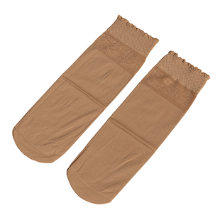 150D娜娇婷中厚短丝袜提花春秋天鹅绒黑色耐磨防勾丝女士松口短袜