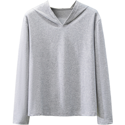 班米曼连帽长袖t恤女薄款