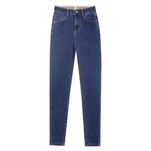 深蓝色紧身牛仔裤女2025年春秋新款显瘦铅笔冬季加绒加厚小脚长裤