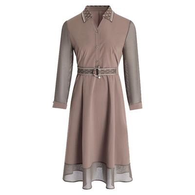 乔万尼2026早春新款气质连衣裙高级感法式V领收腰长袖春季EF3E899