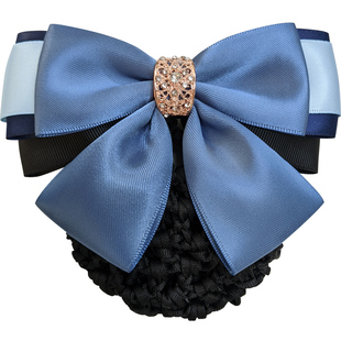 头花女网兜职业护士发网空姐银行蓝色盘头发前台工作头饰发饰领花