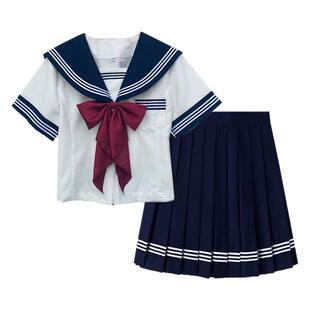 JK制服套装学生日系收腰满襟线水手服女生百褶裙学院风正统基础款