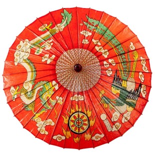 非遗手工结婚红色油纸伞防雨防晒中式国风复古风道具厂家纯色精品