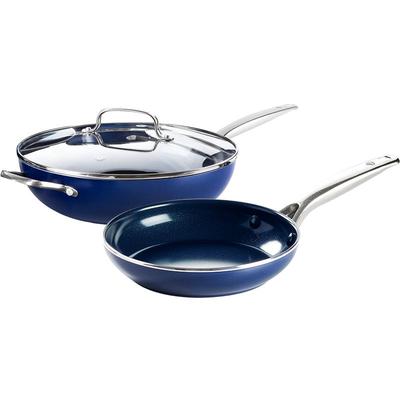 蓝钻锅具套装炒锅平底锅煎锅