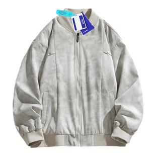 WASSUP潮牌扎染色飞行员夹克男生春秋薄款情侣百搭棒球服休闲外套