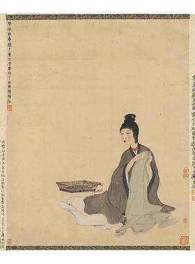 傅抱石巧裁图仕女图仕女图