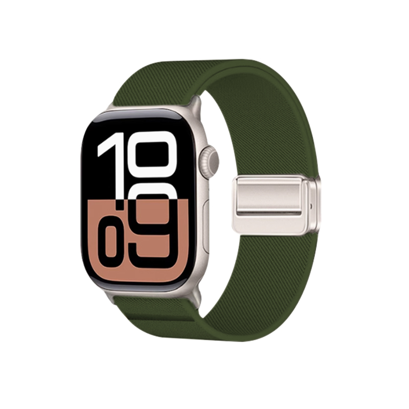 CLOUDHIS适用applewatch表带iwatch苹果手表s10尼龙手表带编织磁吸扣弹力运动透气夏季se新款s9磁吸ULtra男女