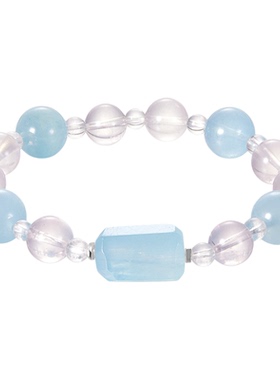 zeroline随型海蓝宝水晶手串女