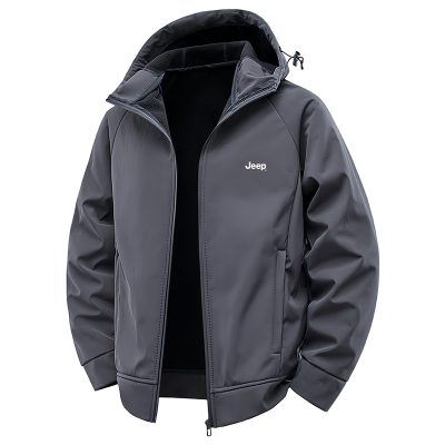 jeep连帽秋冬户外加绒防水夹克