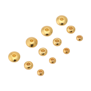 18K包金算盘珠散珠手串隔片diy穿珍珠项链手链定位珠隔珠配件金珠