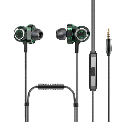 铂迈 绿水鬼K8双麦克风拾音耳机有线入耳式高音质重低音K歌监听
