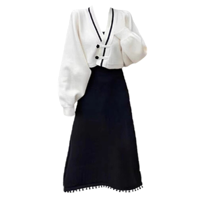 国风少女感绝美新中式毛衣吊带裙