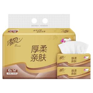 清风金装4层80抽6包纸巾