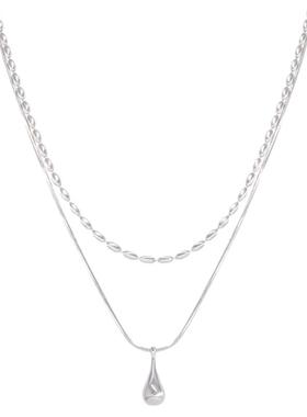 2024新款时尚双层叠戴水珠项链