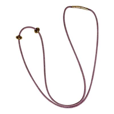 2.0皮粉色亮闪玉石黄金吊坠挂绳