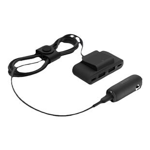 Belkin贝尔金30W车载一拖四快充USB-C多设备充电器PD点烟器转换头