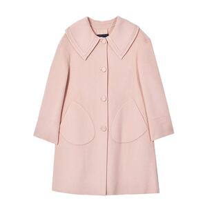 vilan/慧兰奢华羊毛双面呢子大衣女中长款2025新款减龄粉毛呢外套