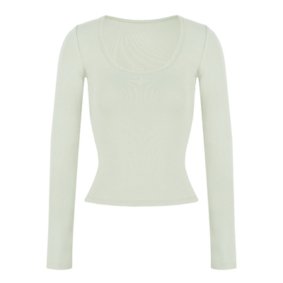 ITSNIKAR法式设计感针织衫女初秋弹力修身打底衫正肩显瘦内搭上衣