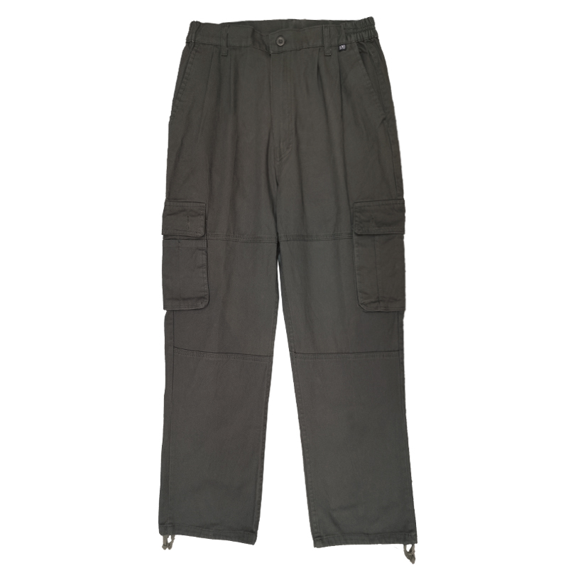 多口袋工作裤纯棉男长裤子厚款加绒户外宽松直筒休闲裤大码工装裤