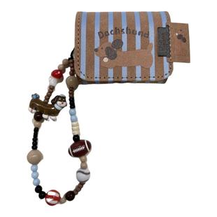 复古棕色腊肠狗freebudspro4耳机保护壳适用于华为freeclip2皮质airpods4代蓝牙壳红米buds6青春版趴趴猫se3