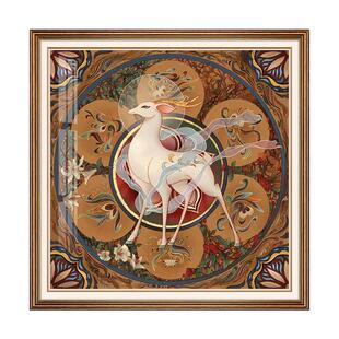 敦煌九色鹿十字绣2026年新款客厅高级大气年轻人简单手工刺绣国风