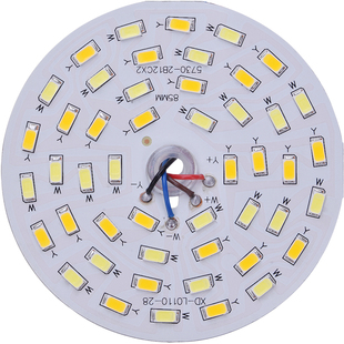 LED带线双色变光灯板圆形三色5730贴片灯珠3W5W水晶灯吊灯光源板