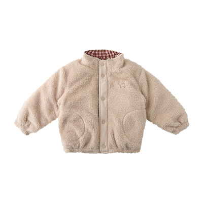 BLUEDOG韩国防风中领绒面外套