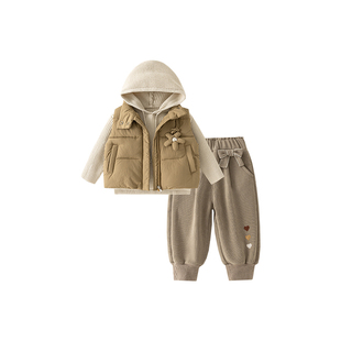 女童冬装套装加厚三件套2025新款洋气时髦儿童秋冬季女孩宝宝衣服