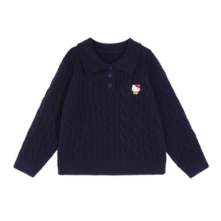 小O宝童装宝宝毛衣套装女翻领冬装2025新女童高级感针织衫两件套