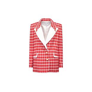 刘烨同款YES BY YESIR叶谦原创设计师24春撞色鸿运格纹宽肩西服