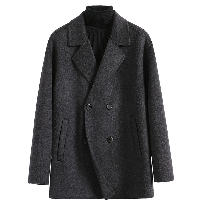 全羊毛男士宽松百搭休闲毛呢外套
