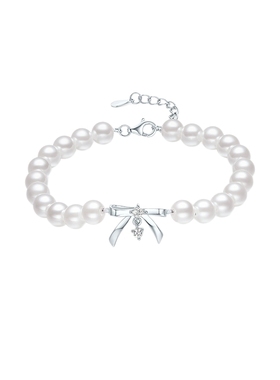 周六福S925银手链女芭蕾蝴蝶手饰高级感小众百搭送女友圣诞礼物